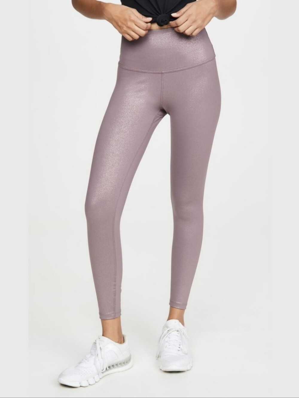 Beyond Yoga Purple Wild Orchid Twinkle High Rise Metallic Tight Leggings